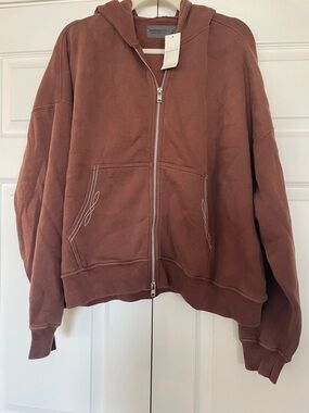 Abercrombie & Fitch Women's Zip-Front Utility Hoodie Jacket - Brick Brown